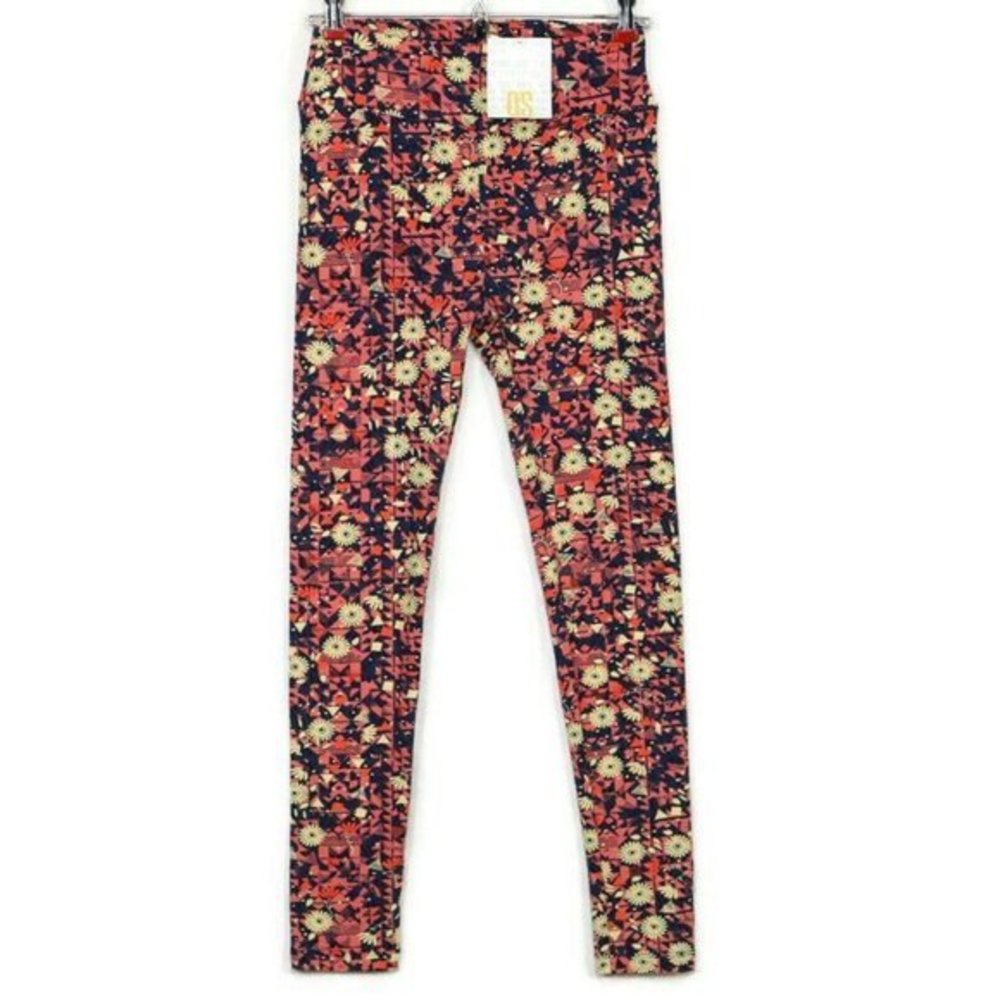 LuLaRoe Leggings Blue Pink‎ Yellow Orange Floral One Size OS